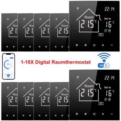 1-10x Smart Home Raumthermostat Wifi LCD Thermostat FußBodenheizung Wandheizung, - Bild 1 von 4