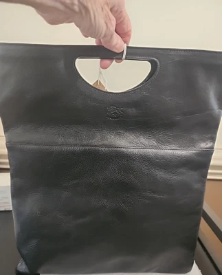 BOLSO DE MANO IL BISONTE VACCHETTA A2447P NEGRO / BOLSO DE MANO PLEGABLE ETIQUETAS NUEVAS Foto 1 de 4