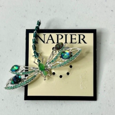 Hermoso broche prendedor Napier libélula colorido estrás imitación abulón NUEVO Foto 1 de 2
