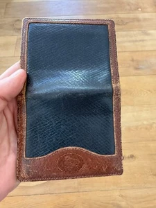 Vintage Geldbörse English Made Russian Calf schwarz und braun Kartenträger 104 x 82 mm - Bild 1 von 7