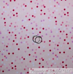 BonEful Fabric FQ Cotton Quilt VTG Pink White Spring Baby Girl Nursery Polka Dot - Picture 1 of 12