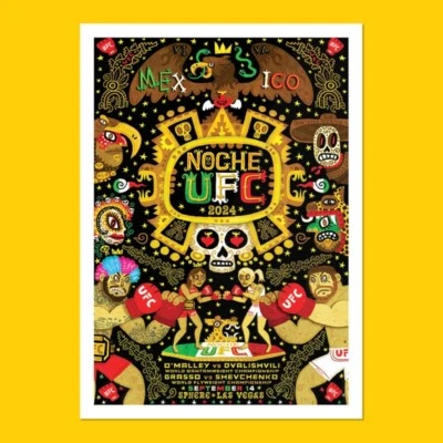 2024 Topps Now UFC NOCHE O'Malley vs. Dvalishvili ARTIST FIGHT POSTER /306 SP 🔥 - Image 1 of 2