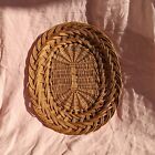 Large Woven Platter Rattan Wicker Basket Tray Vintage Boho