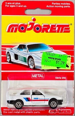 Vintage Majorette BMW 325i / #229 / Black, Blue, Red Tampo / Rare Card / France - Image 1 of 4