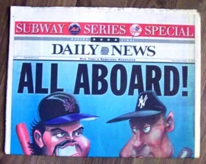 NY DAILY NEWS 2000 BASEBALL U-BAHN SERIE SPECIAL - ALLE AN BORD - YANKEES & METS - Bild 1 von 2
