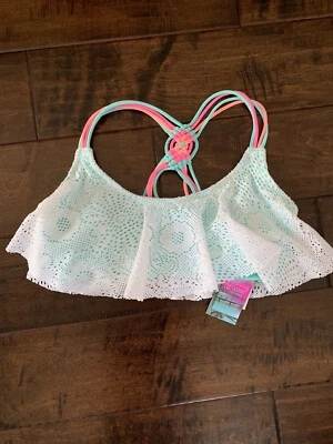 Traje de baño Breaking Waves traje de baño top nuevo con etiquetas volante de ganchillo como nuevo con macramé pequeño Foto 1 de 4