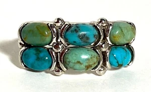 Vintage Ring Sterlingsilber 6 Steine Türkis S 5,75 - Bild 1 von 12