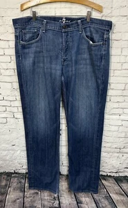7 For All Mankind Slouchy Jeans Men’s Size 38 Medium Blue Button Fly 38X32 - Picture 1 of 10
