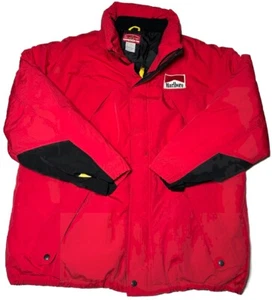 Chaqueta acolchada con cremallera completa de plumón de pato Marlboro Country Store de colección para hombre talla XXL roja - Imagen 1 de 9