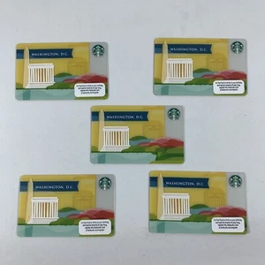 5 Starbucks Washington DC 2012 Lincoln Monument Gift Cards Lot, $0 Value - Picture 1 of 6