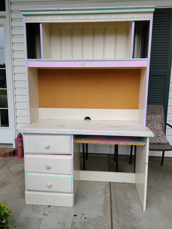 Escritorio Dormitorio Niñas, Pasteles Rosa, Usado, Niñas Craftin Escritorio Rosa, Cajones Foto 1 de 4