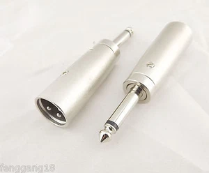 10pcs XLR Male 3 Pin To 1/4" 6.35mm Male Mono Microphone Mic Audio Cable Adapter - Picture 1 of 4