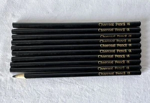 10 Charcoal Drawing Pencils (1 Lightly Used) - All Identical - Picture 1 of 5