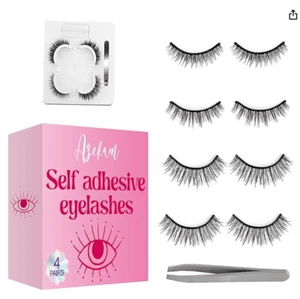 Self Adhesive Eyelashes, 8 PCS Reusable Self Adhesive Eyelashes, False Eyelashes - Picture 1 of 7