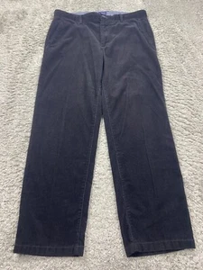 Izod Pants Men 34x29 Black Wide Wale Corduroy Baggy Loose Fit Chino Trousers Vtg - Picture 1 of 11