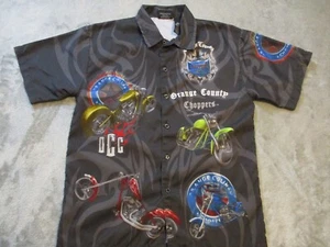 VTG Orange County Choppers OCC Boys Youth Medium Black Tribal Motorcycle Button - Picture 1 of 18