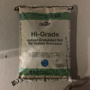 Cargill Iodized Hi Grade Salt 25 Pound Bag - Picture 1 of 2