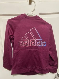ADIDAS Girls Poly Fleece Hoodie NWT Size 14 Purple - Picture 1 of 6