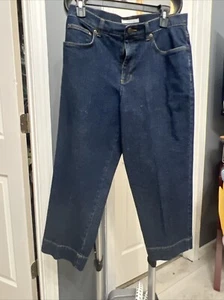 Vtg Jones New York Sport Capri Jeans High Rise Stretch Denim Blue Womens Size 8 - Picture 1 of 5