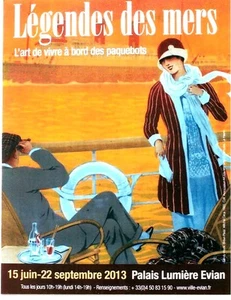 Original Vintage Poster LEGENDS OF THE SEAS FRENCH EXPO EVIAN - Bild 1 von 1