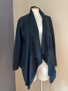LUUKAA Draped Artsy Oversize Open Front Black Jacket Size 2 US M Neu mit Etikett - Bild 1 von 8