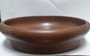 Vintage 70s Hand Turned Wooden Bowl Mid Century Retro - Picture 1 of 7