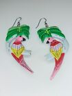 Earrings Tropical Colorful Birds; Beach, Cruise, Islands Vacation Type.