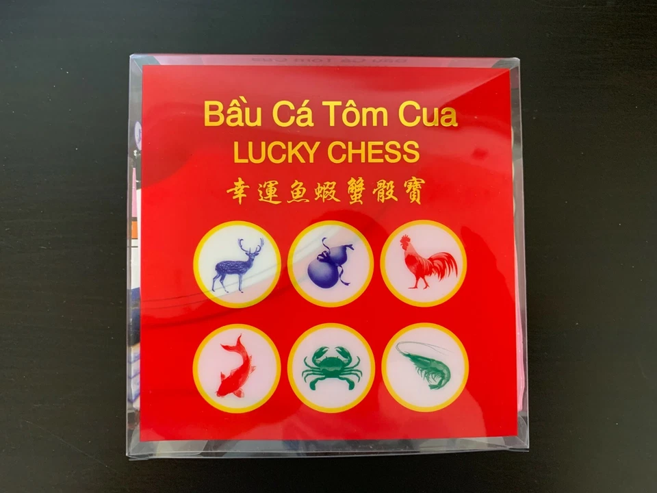 TET & Lunar New Year Bau Ca Tom Cua Board Game Lucky Chess W/ Dice  - Image 1 of 3