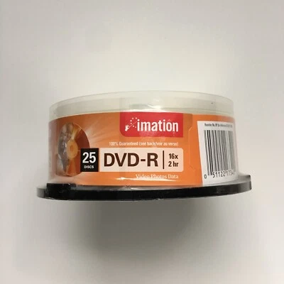 Imation DVD‑R, 4.7 GB - 16x - 2hr - Spindle of 25 - BRAND NEW SEALED - Image 1 of 4