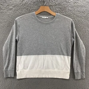 Victoria Secret Pullover Sweatshirt Womens M Gray White Long Sleeve Round Neck - Picture 1 of 22