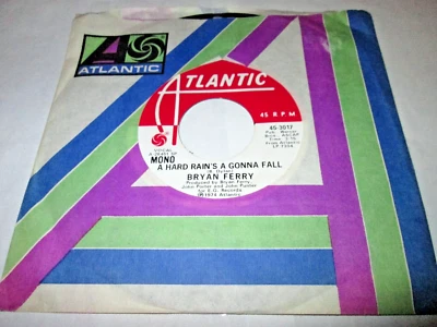 BRYAN FERRY A HARD RAIN'S A GONNA FALL 45 7" NM US ATLANTIC PROMO VINYL - Image 1 of 2