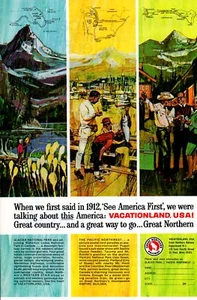 Vintage print ad Train Great Northern Railway 1965 We first said in 1912 See art - Picture 1 of 2