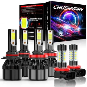 For Honda Pilot 2006-2018 6x 6000k Headlight High Low Beam + Fog Light Bulbs - Picture 1 of 15