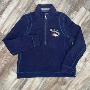 Tommy Bahama Pullover Herren XL Blau 1/4 Zip Pulli Denver Broncos - Bild 1 von 6