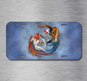 NEW Roosters Fighting Gallos Cock Fight License Plate CAR SUV Truck - Picture 1 of 2