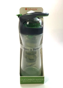 FULL CIRCLE: CUCUMBER WATER 20oz TRAVEL BOTTLE - GLASS WATER BOTTLE - Picture 1 of 5
