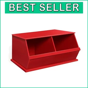Versatile Two-Bin Stackable Toy Organizer - Sturdy and Stylish Storage Solution - Picture 1 of 10