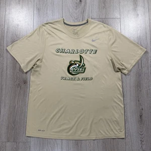 Nike Dri-Fit T-shirt Size XL Charlotte 49ers Track And Field Beige Mustard Tan - Picture 1 of 10
