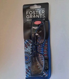 Foster Grant Reading Glasses +2.50 Blue Women's New with Case - Picture 1 of 4