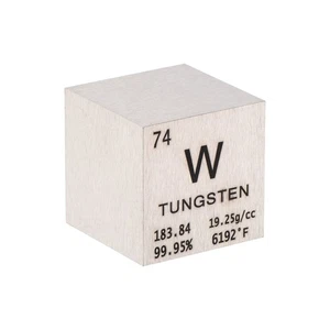 Cubo di tungsteno elemento metallico blocco alta densità elemento periodico puro 1" - Foto 1 di 7