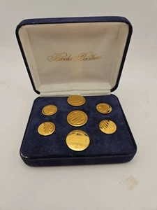 Brooks Brothers Manschettenknöpfe Messing poliert mit Etui Pflegeanleitung, top - Bild 1 von 5