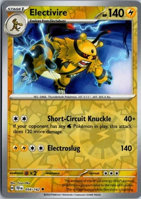 Electivire - SV05: Temporal Forces #054/162 Reverse Holo Uncommon - Image 1 of 2