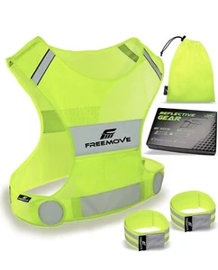 Reflective Vest Running Gear + 2 Bands & Bag/Ultralight & Comfy Safety Vests XL - Picture 1 of 9