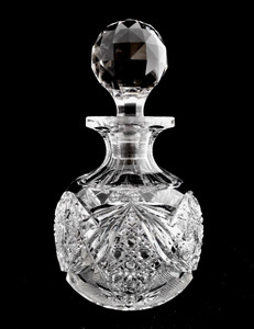 ANTIQUE AMERICAN BRILLIANT PERIOD ABP CUT GLASS CRYSTAL COLOGNE PERFUME BOTTLE
