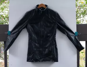 Chaqueta para mujer Danier negra de cuero genuino estilo 51088 talla XS - Imagen 1 de 5