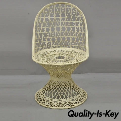 Vintage Russell Woodard Woven Spun Fiberglass Mid Century Dining Side Chair Cover