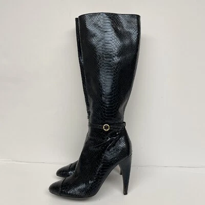 Botas Calcetín Sam Edelman Sauce Negras Cocodrilo Punta Tacón Cono Mujer 6.5 Foto 1 de 4