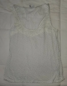 Top sin mangas para mujer blanco y negro lunares forrado encaje Elle talla XS - Imagen 1 de 5