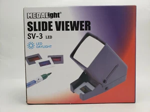 MEDALIGHT SLIDE VIEWER SV-3 LED DAYLIGHT 3X MAGNIFICATION LED DESKTOP GLASS LENS - Picture 1 of 5