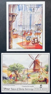 ST VINCENT PUSS IN BOOTS DISNEY STAMPS 2 SS 1992 MNH FAIRYTALE GOOFY DONALD DUCK - Picture 1 of 3